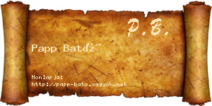 Papp Bató névjegykártya